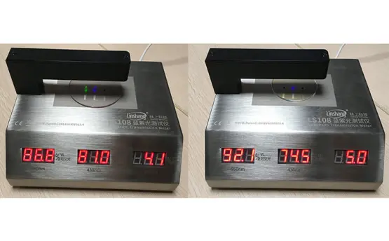用藍紫光測試儀測試鏡片的防藍光效果