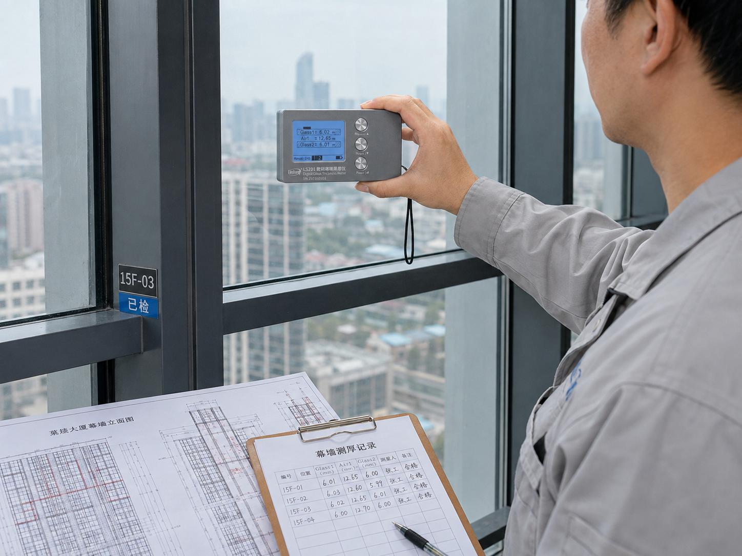 中空幕墙玻璃单侧测厚