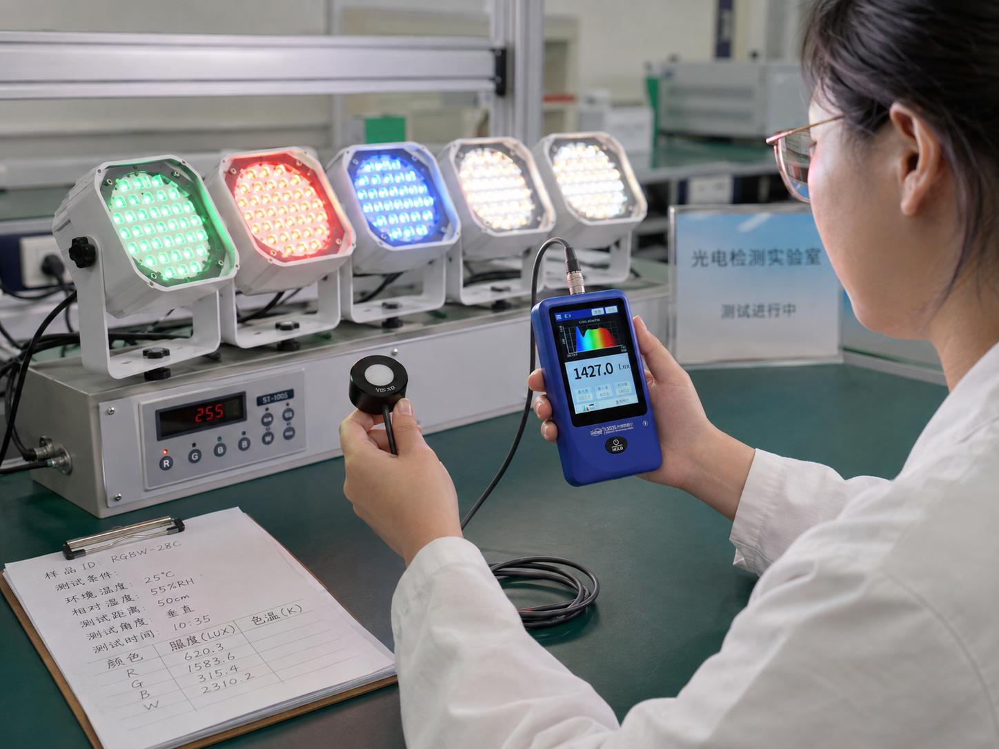 彩色LED灯具光谱检测