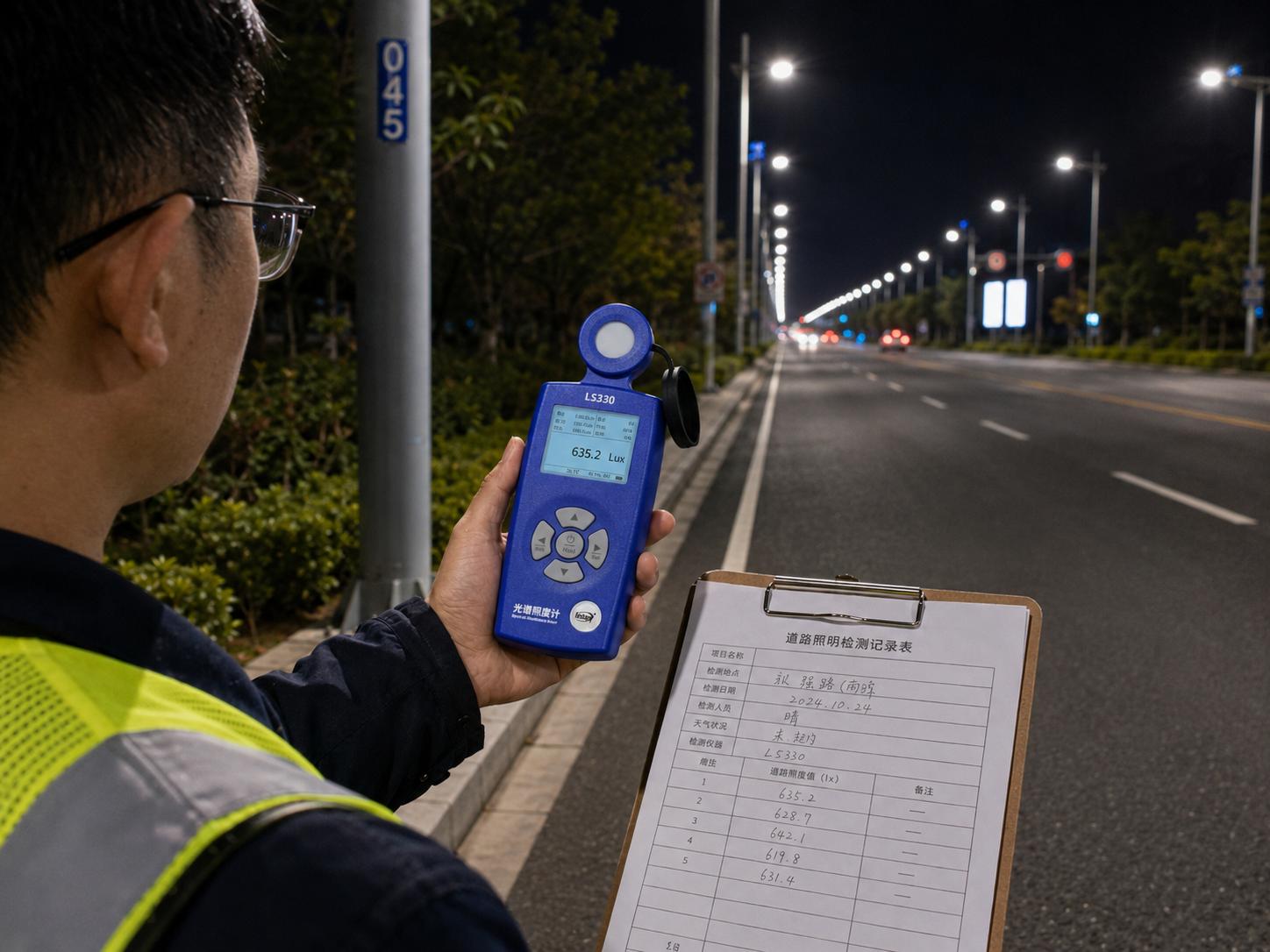 道路照明亮度计现场怎么测？测点布置、误差控制与数据留档方法
