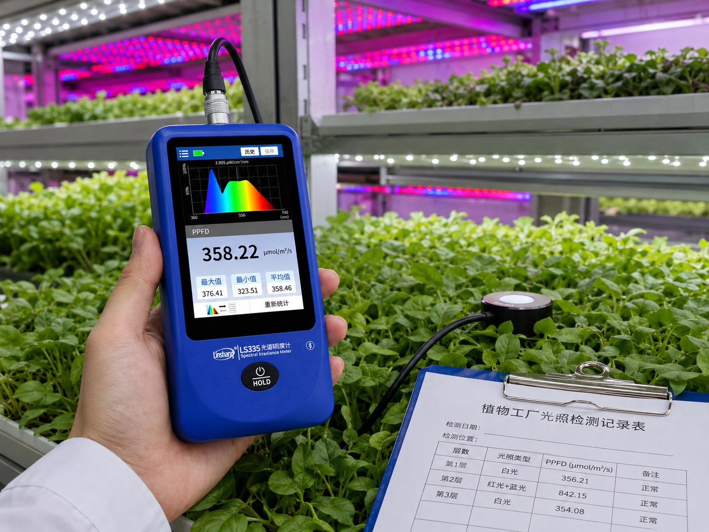 植物生长灯光谱与PPFD现场测量 植物生长灯光谱与PPFD现场测量