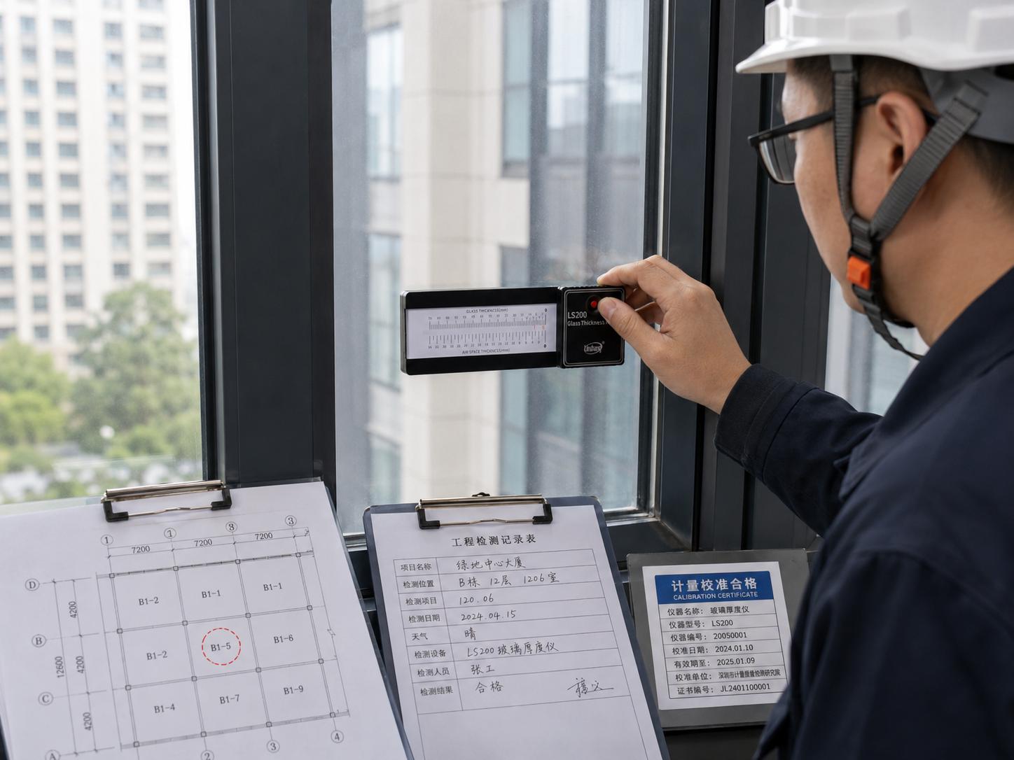 已安装中空玻璃单侧测量 已安装中空玻璃单侧测量