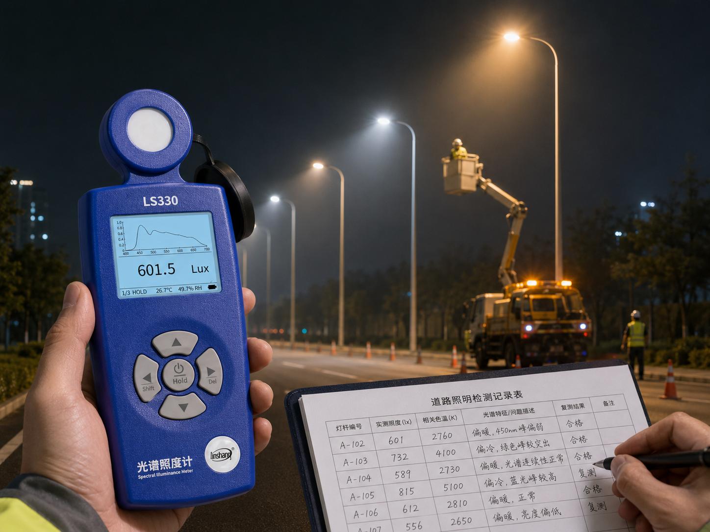 LED路灯光谱与照度质量复核 LED路灯光谱与照度质量复核