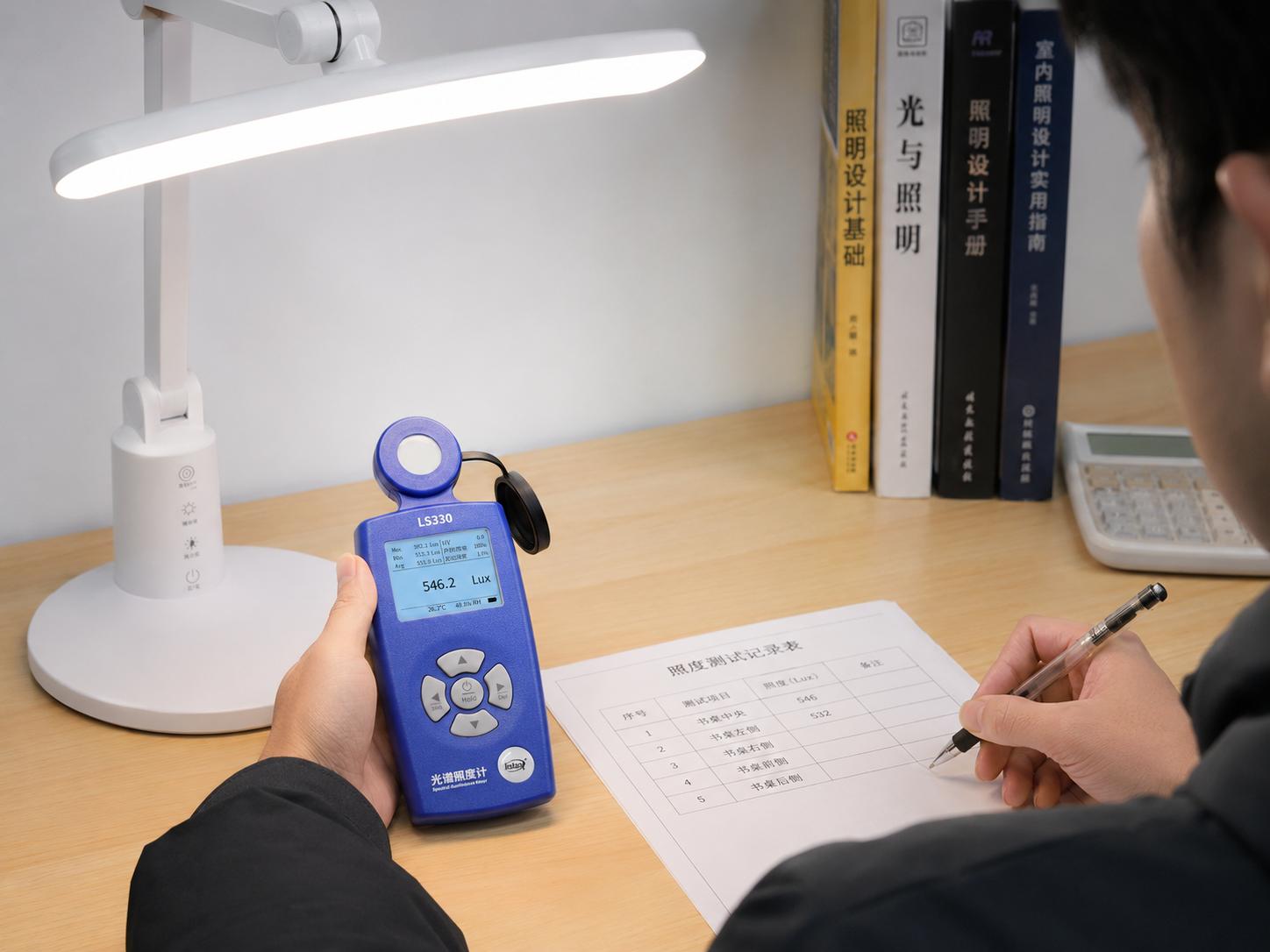讀寫臺燈工作面頻閃檢測