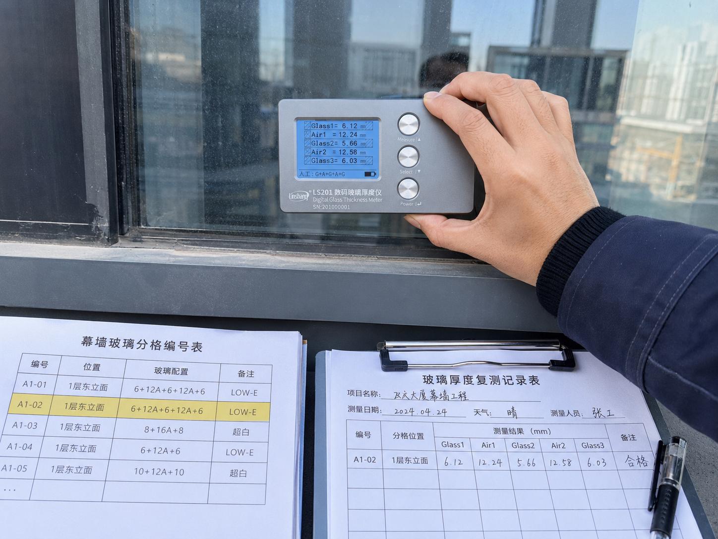 激光反射识别三层玻璃与双空气层