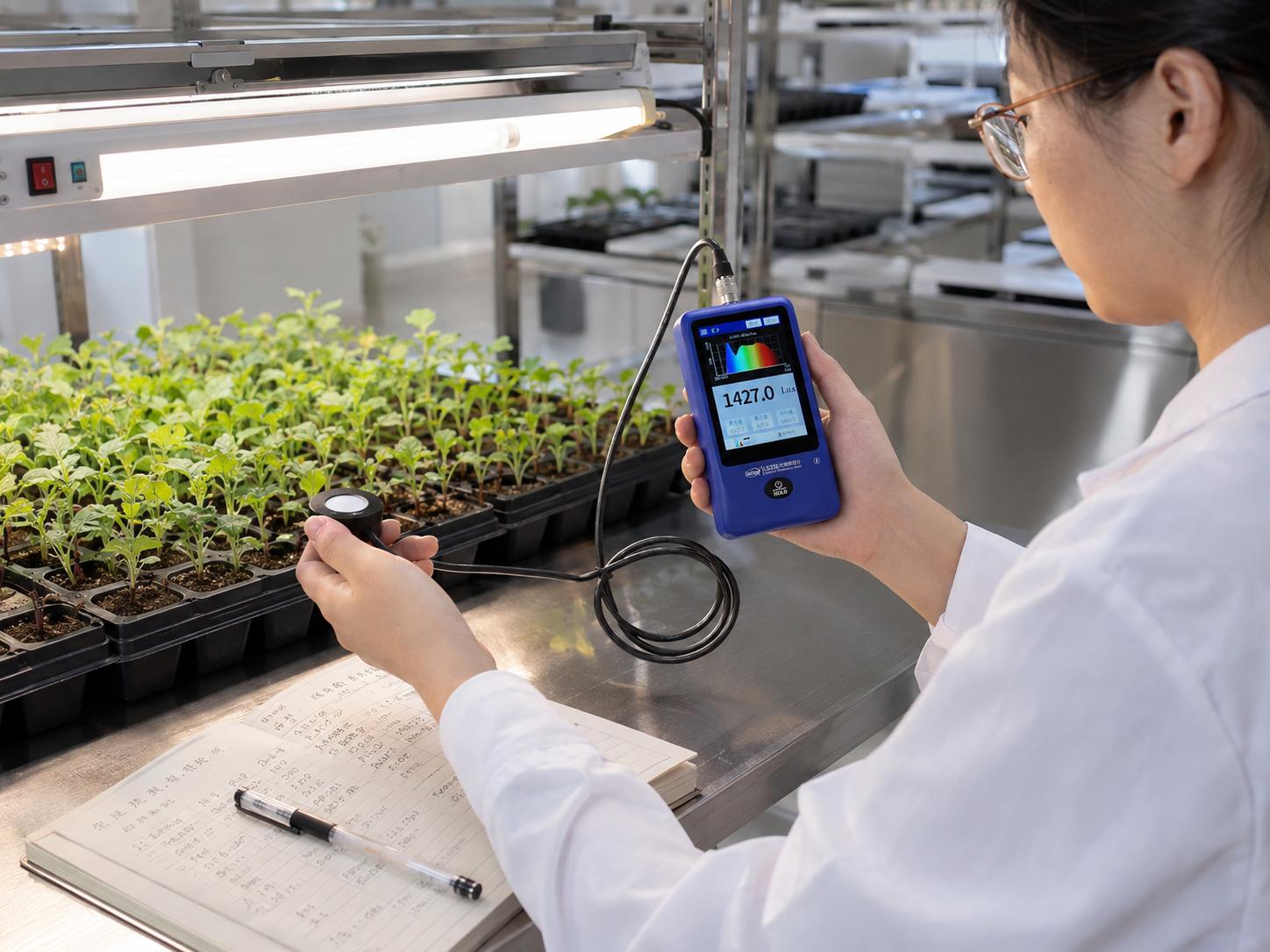 育苗室植物灯光谱参数对比