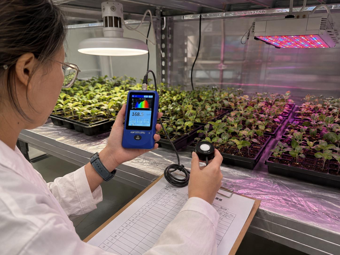 温室植物补光灯冠层测量