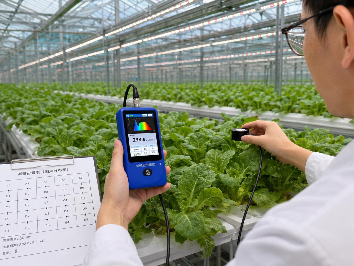 温室植物冠层光照网格检测
