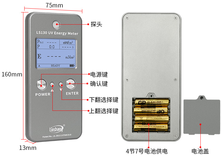 LS130能量测量仪外观结构展示 LS130能量测量仪外观结构展示