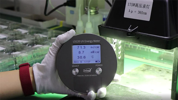 LS120测试紫外固化光源的测试数据